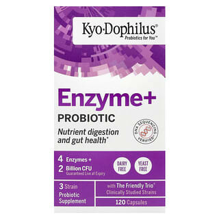 Kyolic, Kyo-Dophilus®, Suplemento probiótico con enzimas y más, 2000 millones de UFC, 120 cápsulas (1000 millones de UFC por cápsula)