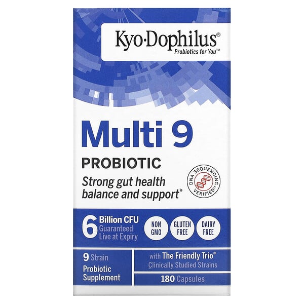Kyolic, Kyo-Dophilus, Multi 9 Probiotic, 6 Billion CFU, 180 Capsules