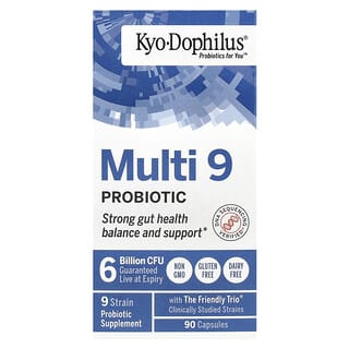 Kyolic, Kyo-Dophilus, Multi 9 пробиотик, 6 млрд КОЕ, 90 капсул