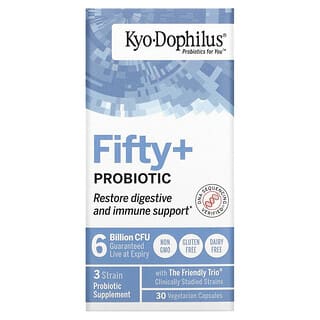 Kyolic, Kyo-Dophilus, более 50 пробиотиков, 6 млрд КОЕ, 30 вегетарианских капсул