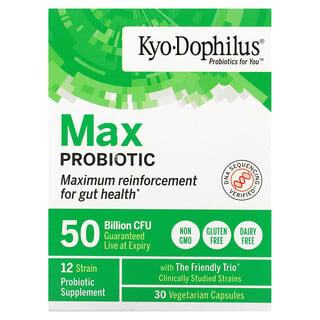 Kyolic, Kyo-Dophilus, Max Probiotic, 50 mil millones de UFC, 30 cápsulas vegetarianas