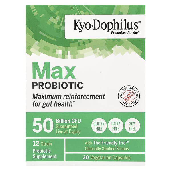 Kyolic Kyo-Dophilus®, Max Probiotic, 50 Billion CFU, 30 Vegetarian Capsules