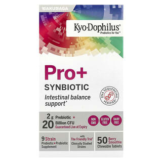 Kyolic, Kyo-Dophilus® Pro+ Synbiotic, Berry Smoothie, 50 Chewable Tablets