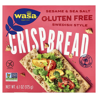 Wasa Flatbread, 薄脆饼干，芝麻和海盐，无麸质，6.1 盎司（175 克）