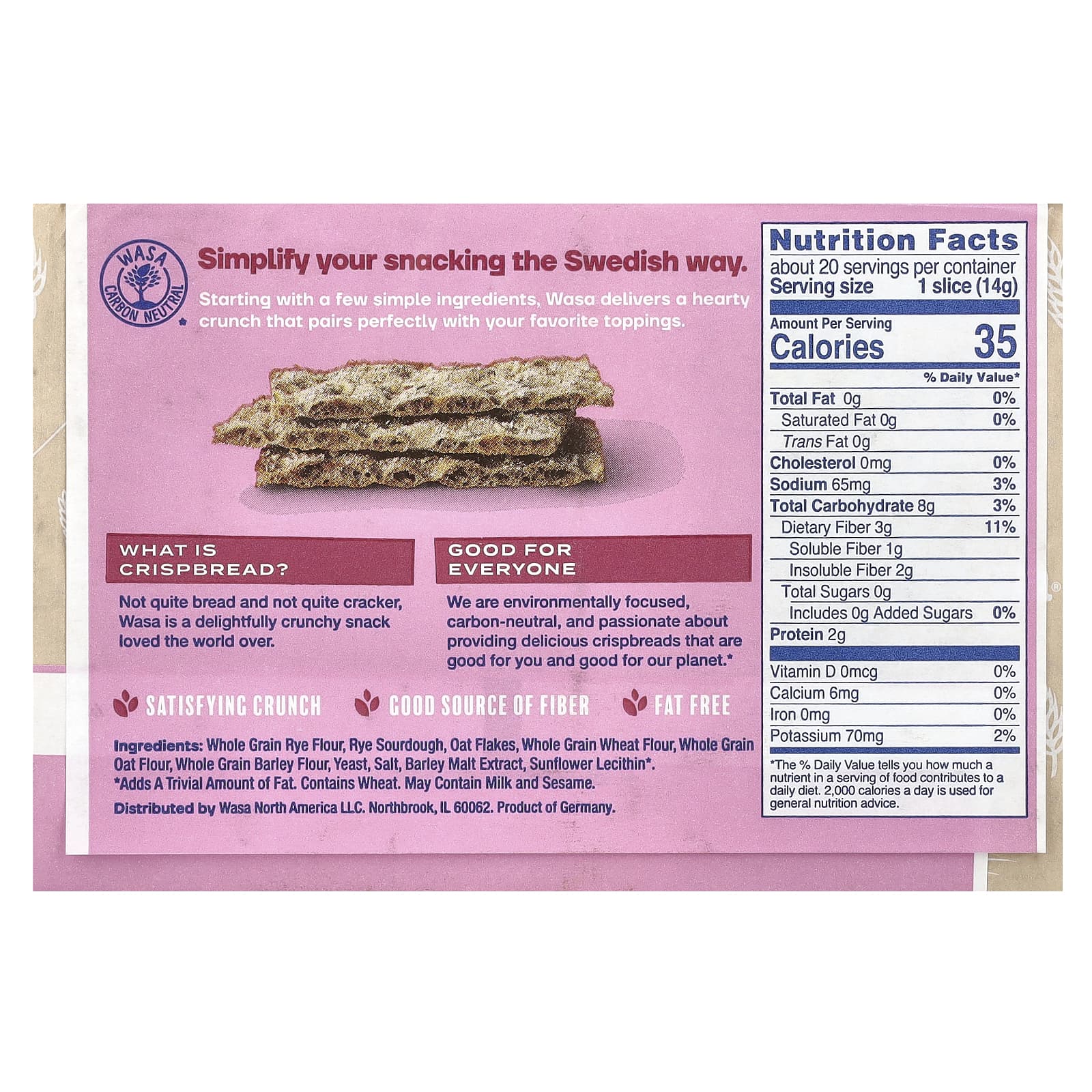 Wasa Flatbread, Crispbread, Multi Grain , 9.7 oz (275 g)