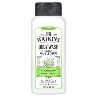J R Watkins‏, סבון רחצה מעניק לחות לגוף, אלוורה ותה ירוק, 18 אונקיות נוזל (532 מ“ל)