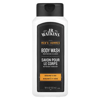 J R Watkins, Gel douche pour hommes, Bergamote et chêne, 532 ml