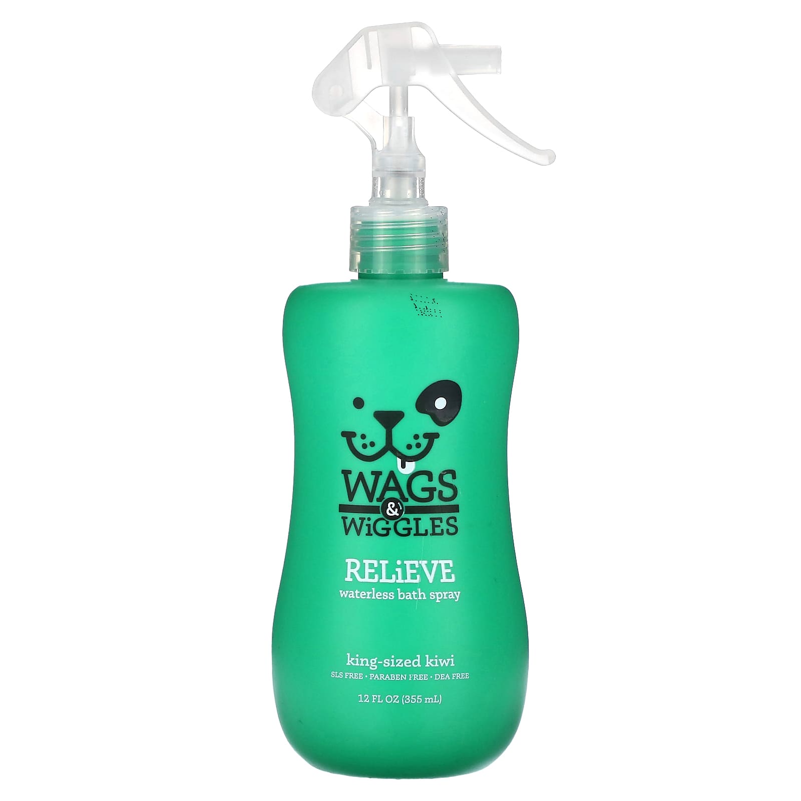 Wags & Wiggles, Relieve, Waterless Bath Spray, KingSized Kiwi, 12 fl