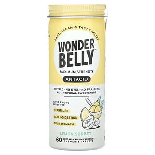 Wonderbelly, Antiácido, Sorvete de Limão, 60 Comprimidos Mastigáveis