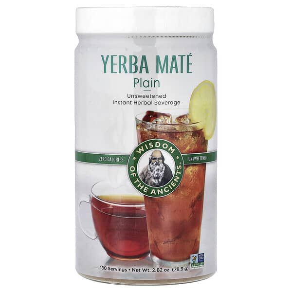 Wisdom Of The Ancients, Yerba Mate Plain, 인스턴트 허브 티, 무가당, 79.9g(2.82oz)