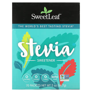 Wisdom Natural, SweetLeaf, подсластитель на основе стевии, 70 пакетиков по 0,8 г (0,028 унции)