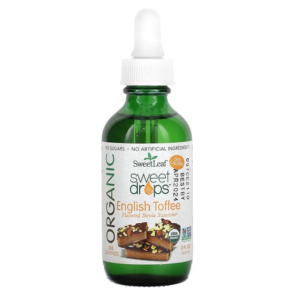 Wisdom Natural, SweetLeaf, Organic Sweet Drops, English Toffee, 2 fl oz