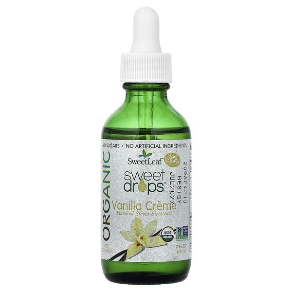 SweetLeaf Stevia, Organic Sweet Drops™, Vanilla Creme, 2 fl oz (60 ml)