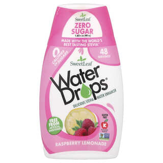 Wisdom Natural, SweetLeaf, Water Drops, délicieux activateur d'eau à base de Stevia, limonade à la framboise, 48 ml (1.62 fl oz)