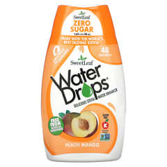 Wisdom Natural, SweetLeaf, Water Drops, Delicious Water Enhancer Stevia, Peach Mango, 1,62 рідкої унції (48 мл)