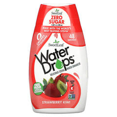 Wisdom Natural, SweetLeaf, Water Drops, Delicious Water Enhancer Stevia, Strawberry Kiwi, 1,62 рідкої унції (48 мл)