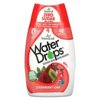 Wisdom Natural, SweetLeaf, Water Drops, Delicious Stevia Water Enhancer, köstlicher Wasserverstärker mit Stevia, Erdbeer-Kiwi-Geschmack, 48 ml (1,62 fl. oz.)