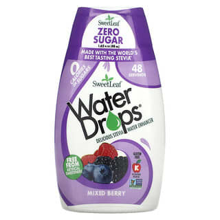 Wisdom Natural, SweetLeaf, Water Drops, Delicious Stevia Water Enhancer, Mixed Berry, 1.62 fl oz (48 ml)