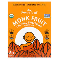 Wisdom Natural, SweetLeaf, Monk Fruit, Organic Sweetener, Granular, 80 Packets, 2.26 oz (64 g)