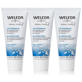 Weleda, Oral Care Salt Toothpaste Refreshing Fluoride Free Peppermint, 2.5 oz Each / Pack of 3