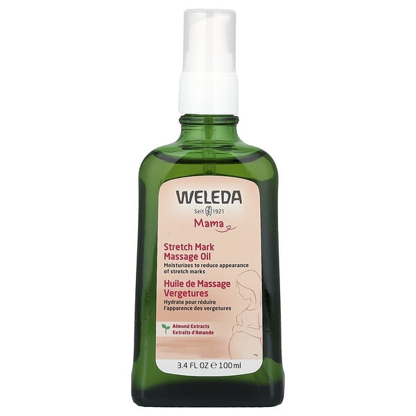 Weleda, Mama น้ำมันนวดผิวแตกลาย ผสมสารสกัดจากอัลมอนด์ ขนาด 3.4 ออนซ์ (100 มล.)