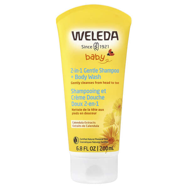Weleda, 베이비, 2-in-1 젠틀 샴푸 + 바디 워시, 금잔화 추출물, 200ml(6.8fl oz)