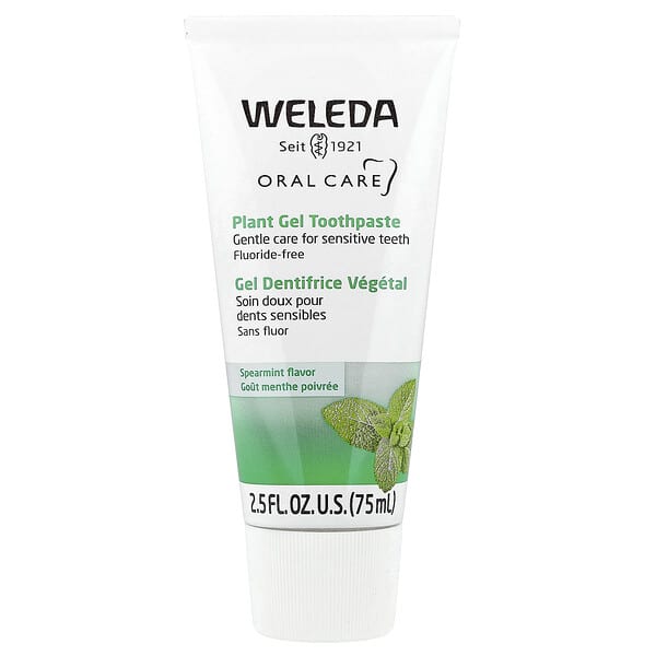 Weleda, Îngrijire orală, pastă de dinți cu gel vegetal, fără fluor, mentă, 2,5 fl oz (75 ml)