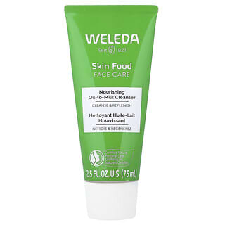 Weleda, 肌膚之食面部護理，滋養油乳潔面乳，2.5 液量盎司（75 毫升）