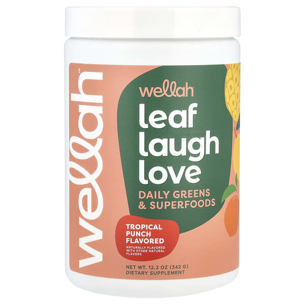 Wellah Leaf Laugh Love, Daily Greens & Superfood, Tropical Punch, 12.2 oz (342 g)