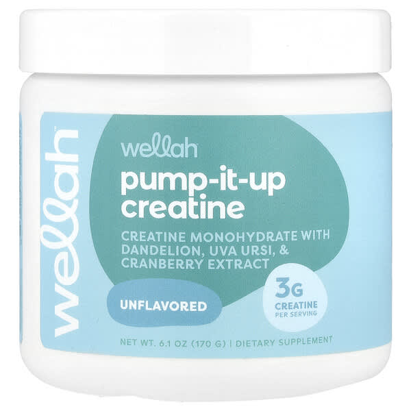 Wellah, 펌프잇업 크레아틴, 무맛, 170g(6.1oz)