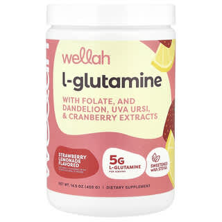 Wellah, L-Glutamina, Limonada de Morango, 405 g (14,5 oz)