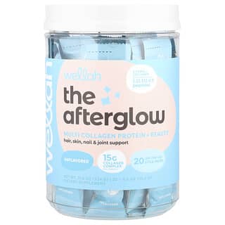 Wellah, The Afterglow, Proteína con múltiples tipos de colágeno y belleza, Sin sabor, 20 sobrecitos, 16,2 g (0,6 oz) cada uno