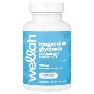 Wellah, Glicinato de magnesio, 90 cápsulas (70 mg por cápsula)