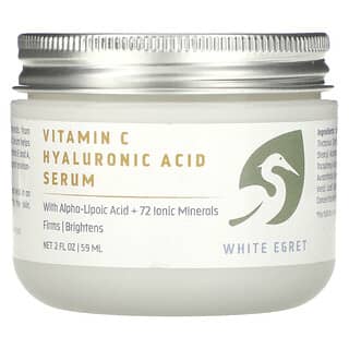 White Egret Personal Care, Sérum à la vitamine C et à l'acide hyaluronique, 59 ml