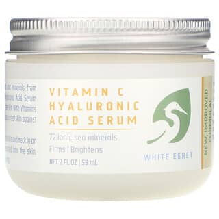 White Egret Personal Care, Sérum con ácido hialurónico y vitamina C, 59 ml (2 oz. Líq.)
