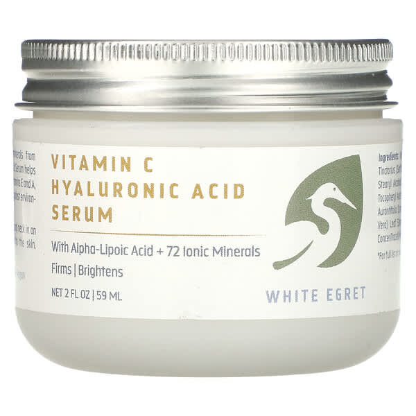 White Egret Personal Care, Vitamin C Hyaluronic Acid Serum, 2 fl oz (59 ml)