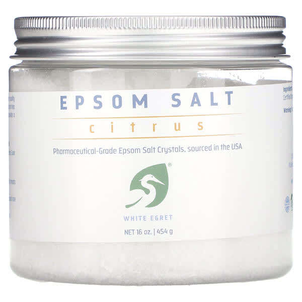 White Egret Personal Care, エプソム塩、かんきつ系、16 oz (454 g)