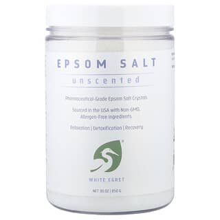 White Egret, Epsom Salt, Unscented, 30 oz (850 g)