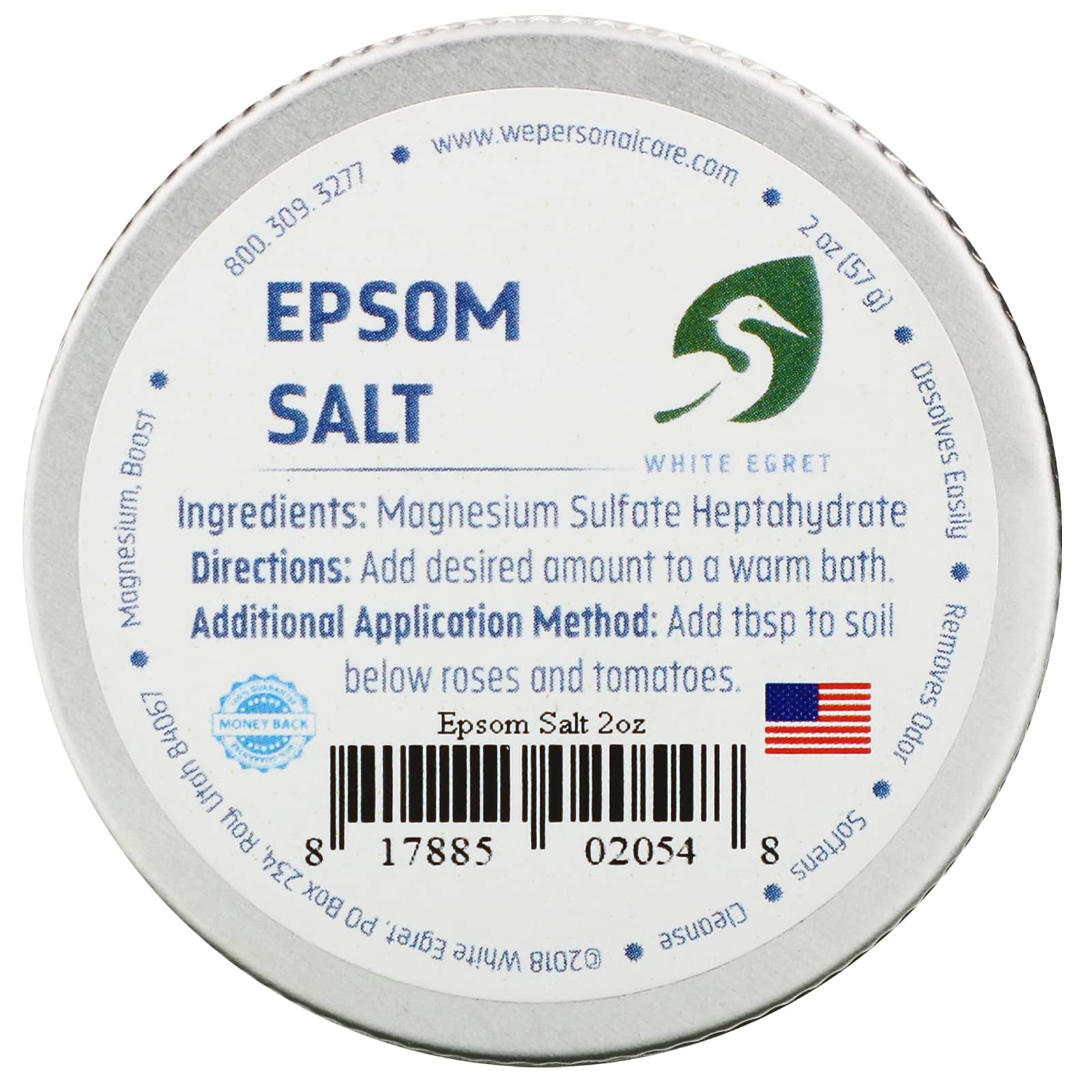 White Egret Personal Care Epsom Salt 2 Oz 57 G 8391