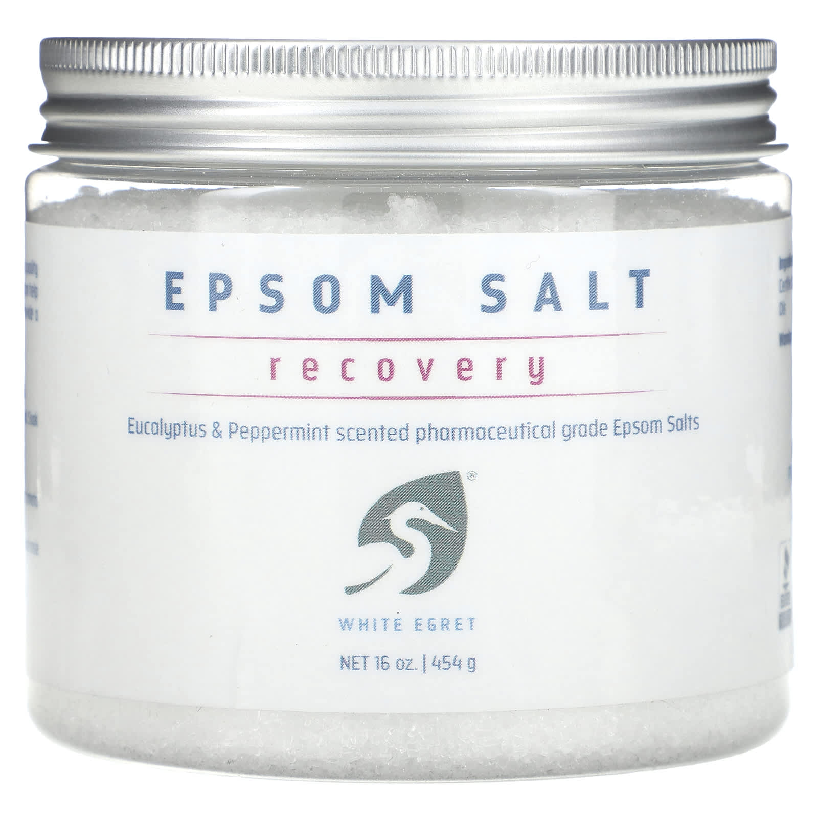 White Egret Personal Care Epsom Salt Recovery Eucalyptus And Peppermint 16 Oz 454 G