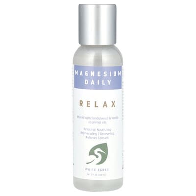 White Egret, Daily Magnesium, Relax, 2 fl oz (59 ml)