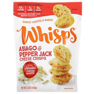 Whisps, Cheese Crisps, Asiago & Pepper Jack , 2.12 oz ( 60 g)