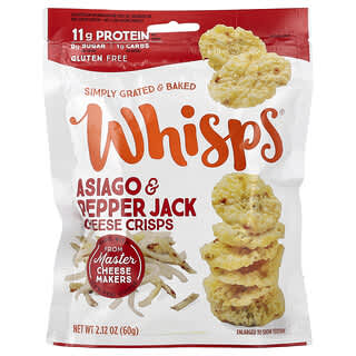 Whisps, чипсы с сыром, азиаго и перцем, 60 г (2,12 унции)