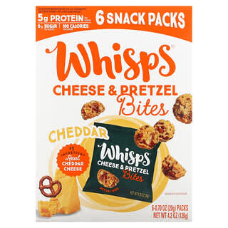 Whisps, Cheese & Pretezel Bites, Cheddar, 6 Packs, 0.70 oz (20 g) Each