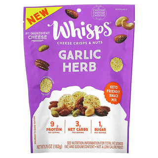 Whisps, Cheese Crisps & Nuts, Garlic Herb, 5.75 oz (163 g)