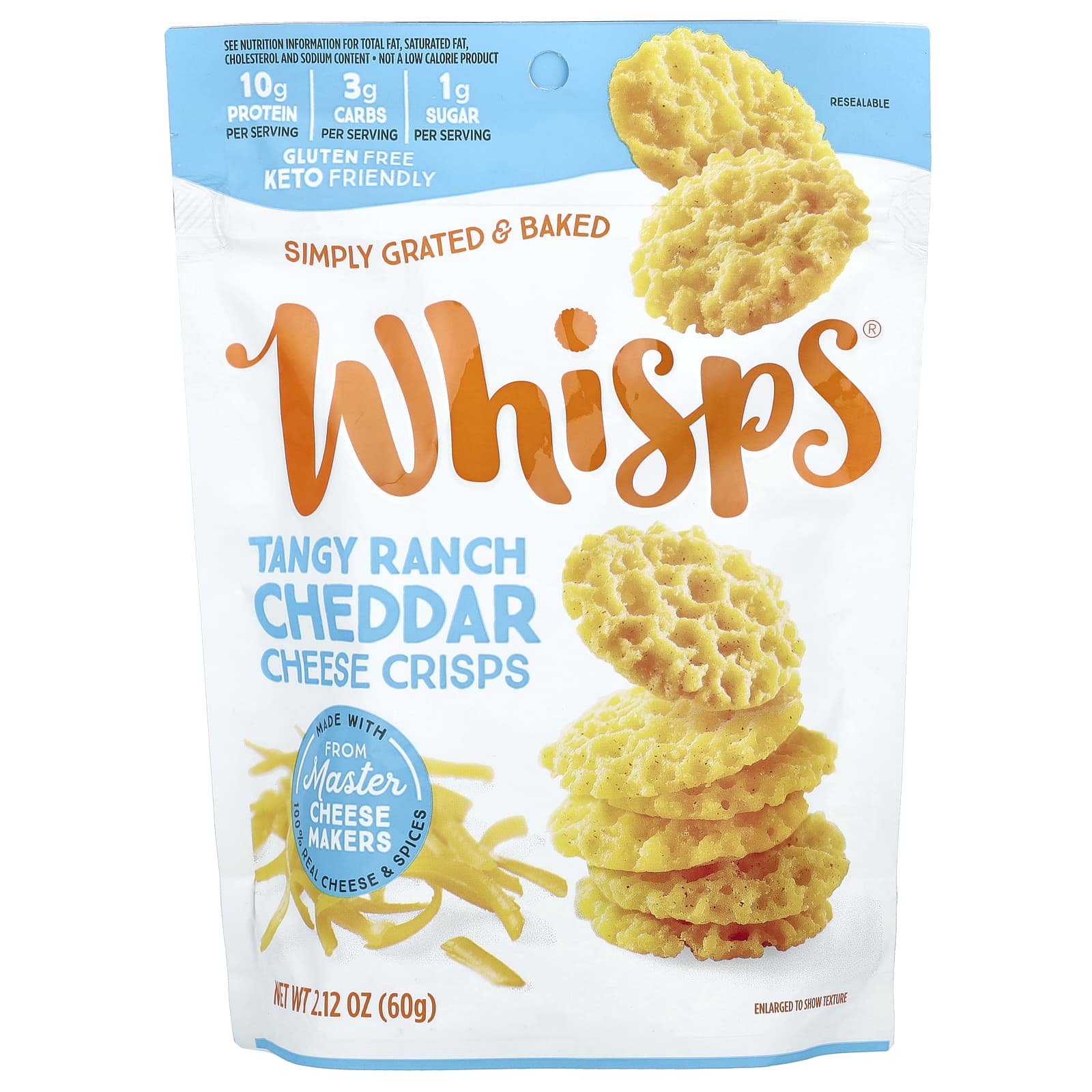 Whisps, Cheese Crisps, Tangy Ranch Cheddar, 2.12 oz ( 60 g)