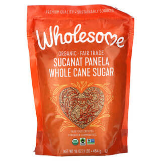 Wholesome Sweeteners, Panela de sucanat orgánico, Azúcar de caña integral`` 454 g (16 oz)