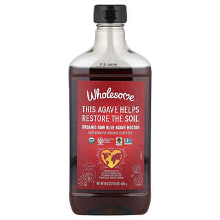 Wholesome Sweeteners, Néctar de agave azul orgánico crudo, 525 g (18,5 oz)