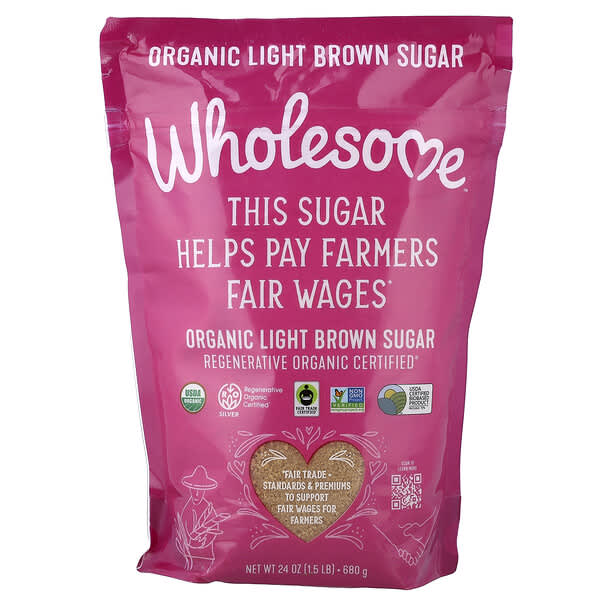 Wholesome Sweeteners, 有機黃砂糖，1.5 磅（680 克）