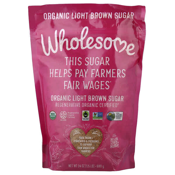 Wholesome Sweeteners, Organic Light Brown Sugar, 24 oz (680 g)